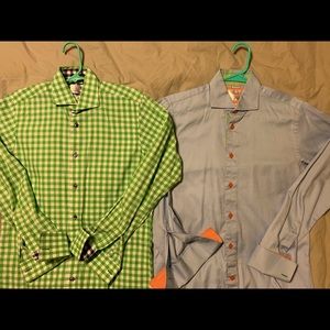 Chadburry French cuff dress shirts (lot of two)
